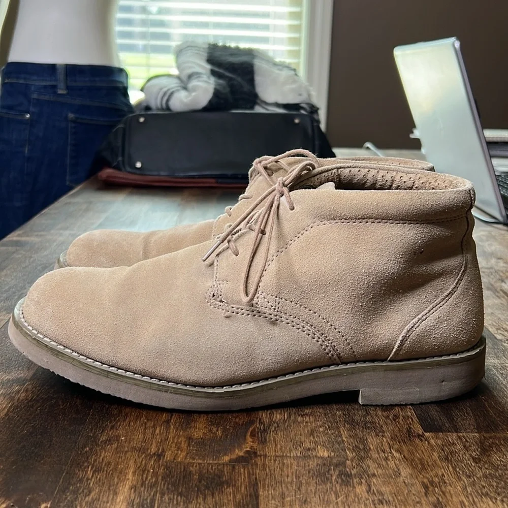 NUNN BUSH Tan Suede Lace Up Ankle Boots Size 9